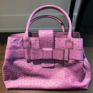 Purple Kate Spade Charm City Maryanne Purple Ostrich Embossed Tote